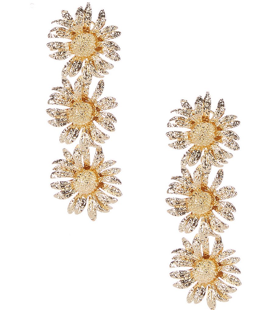 Natasha Accessories Text Sunflower Statement Drop Earrings | Dillard's