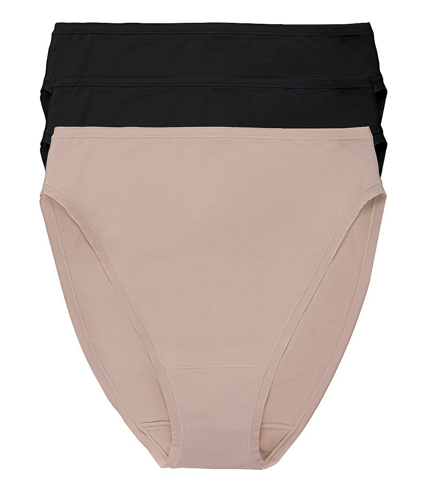 Natori Bliss Bare Cotton High-Cut Brief 3-Pack | Dillard's