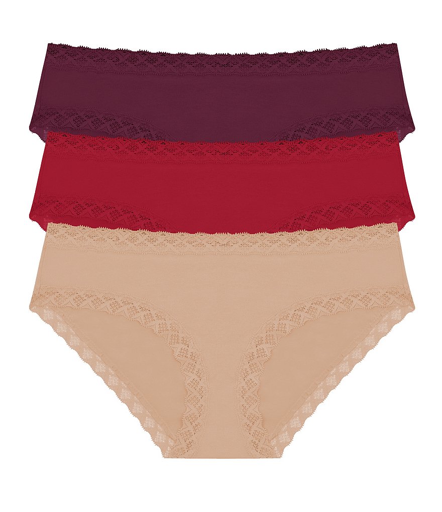No Boundaries Women's 3-Pack Lace Trim Thong Panties - Size 3XL
