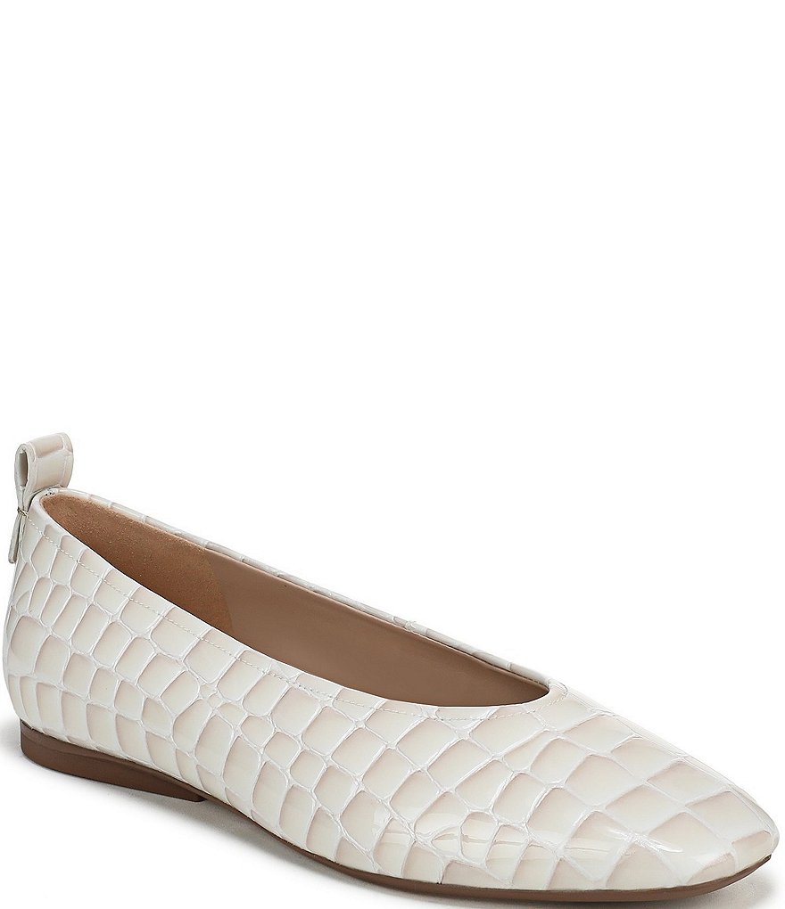 Naturalizer 27 EDIT Carla Croco Embossed Leather Square Toe Ballet