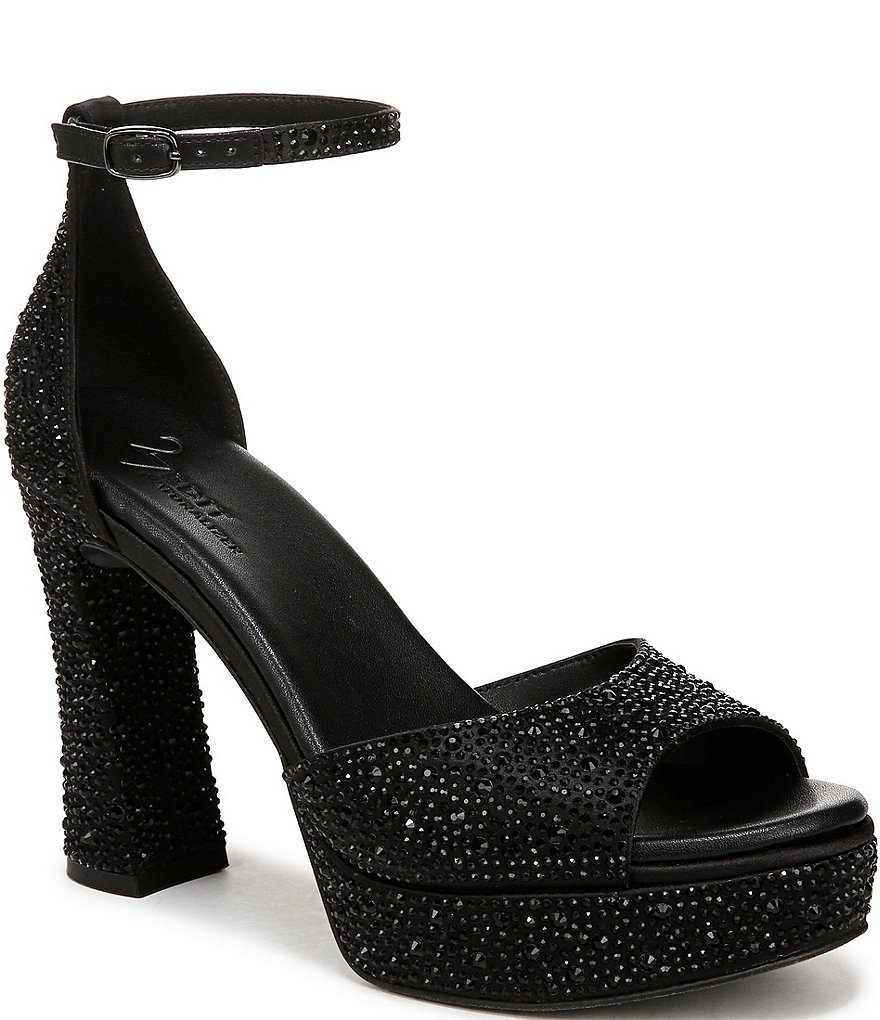 Naturalizer 27 EDIT Delphie Rhinestone Satin Platform Dress Sandals ...