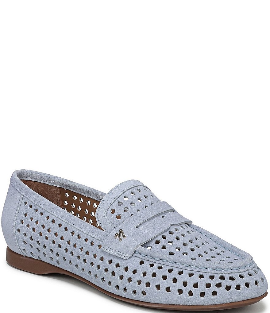 Naturalizer Bloom Perforated Suede Penny Loafers | Dillard's