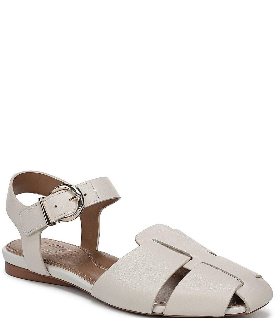 Naturalizer Cleo Leather Buckle Hardware Ankle Wrap Sandals