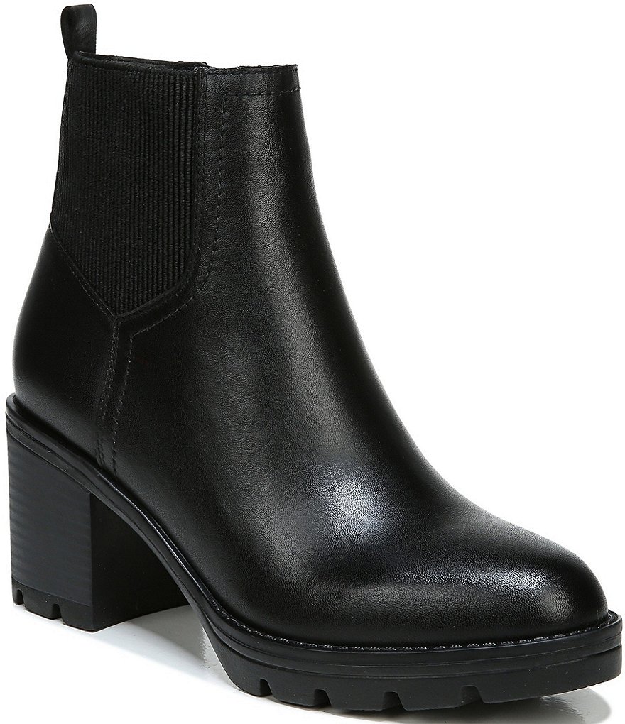 Naturalizer Verney Weatherproof Leather Block Heel Chunky Lug Sole Chelsea Platform Booties Dillard s