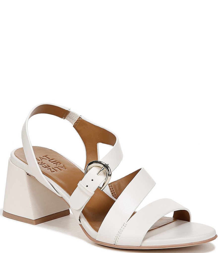 Naturalizer Veva Leather Strappy Stack Heel Sandals