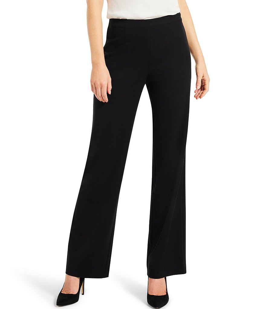 Charcoal high waisted flat-front regular fit Side Zip Pants | Sumissura