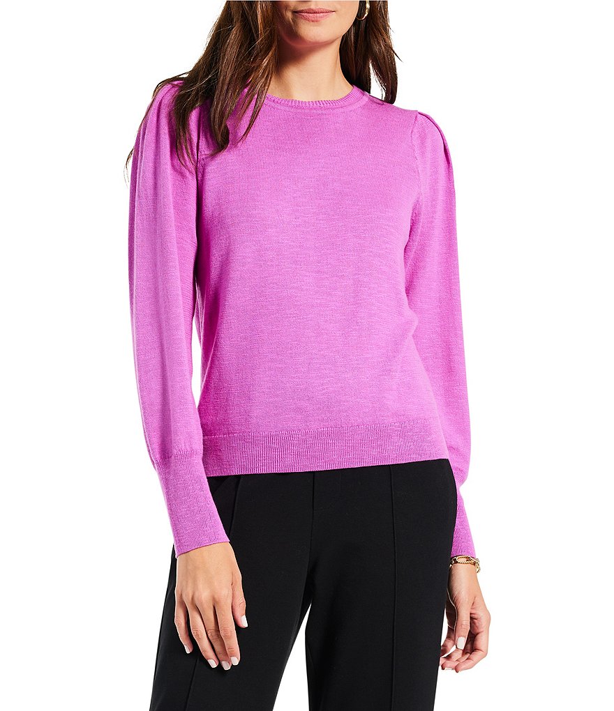 NIC + ZOE Femme Crew Neck Long Sleeve Ribbed Cuff Sweater