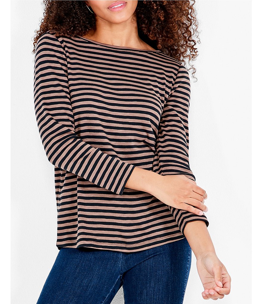 NZT Striped 3/4 Sleeve Henley