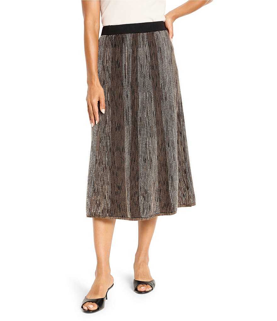 NIC + ZOE Ombre Pixel Knit Pull-On A-Line Midi Skirt | Dillard's