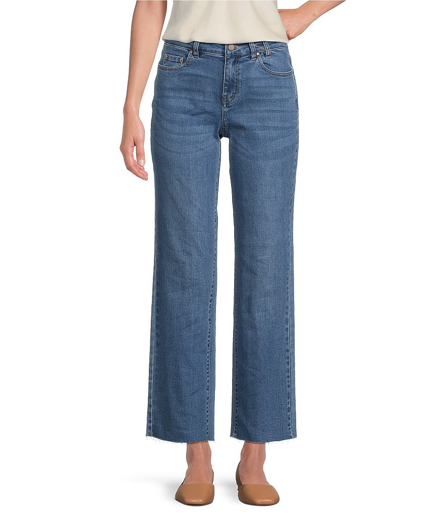 NIC + ZOE Stretch Denim Mid Rise Frayed Hem Boyfriend Ankle Jeans ...