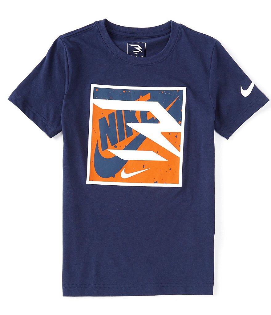 Nike Boys' 3BRAND by Russell Wilson Gradient Box Logo T-shirt