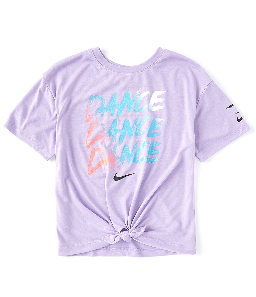 Nike 3BRAND By Russell Wilson Big Girls 7-16 Short-Sleeve Dance Tie-Front  Tee