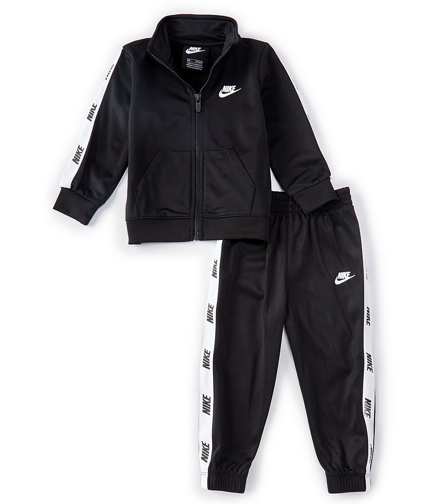 Nike Little Girls Heart Taped Tricot Jacket & Pants 2 Piece Set (12 Months,  Pink(36h658-a8f)/Black)