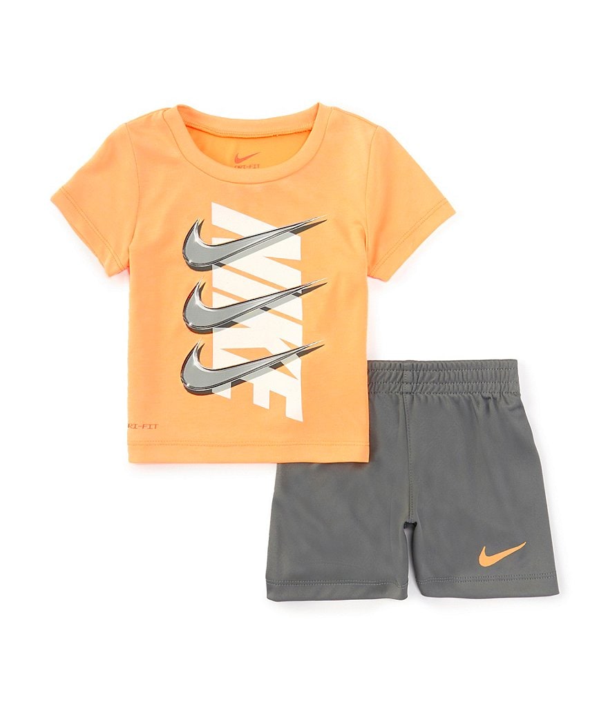 Nike Baby Boys 12 24 Months Short Sleeve Dropset Jersey T Shirt Double Knit Shorts Set Dillard s