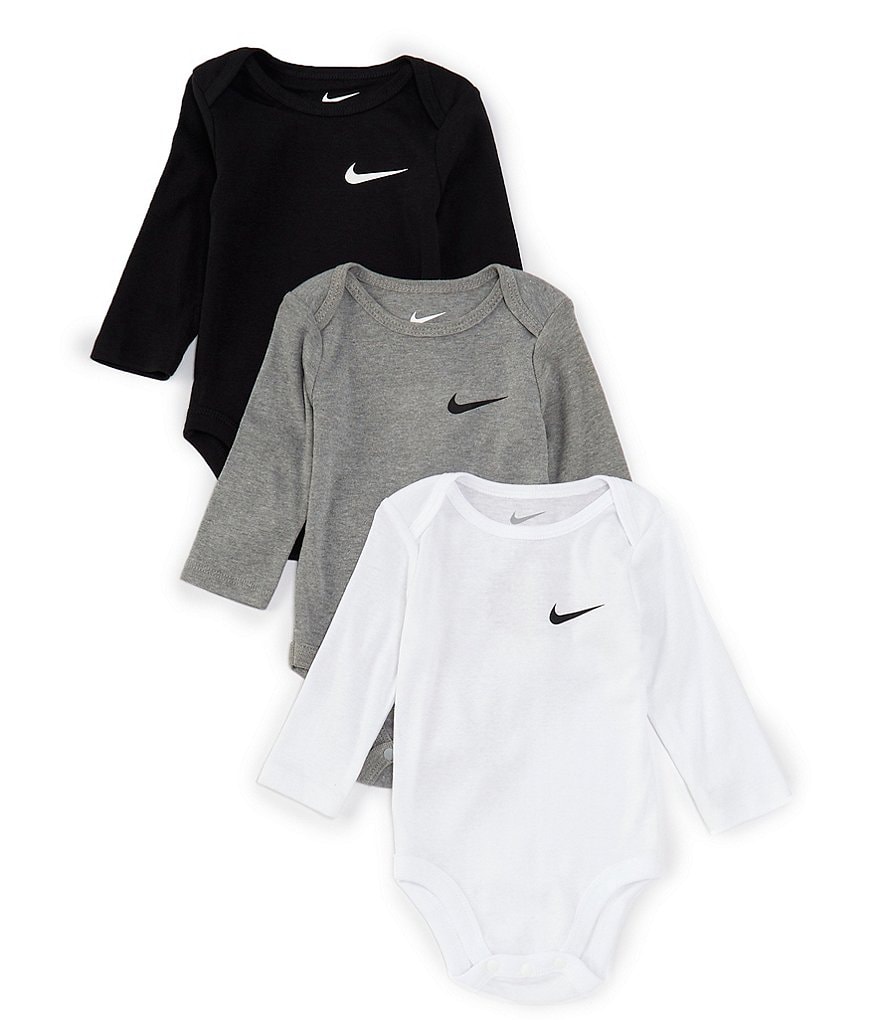 Nike Baby Essentials Long Sleeve 3-Pack Bodysuits | Dillard's