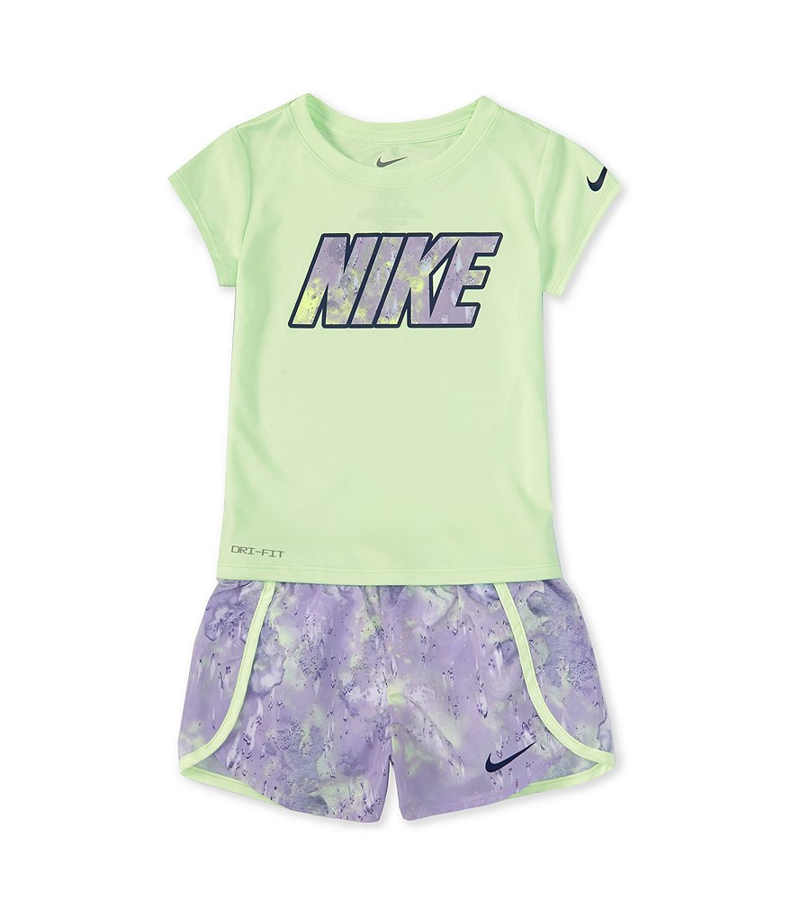 Nike Baby Girls 12-24 Months Short-Sleeve Mixed-Media-Logo Printed