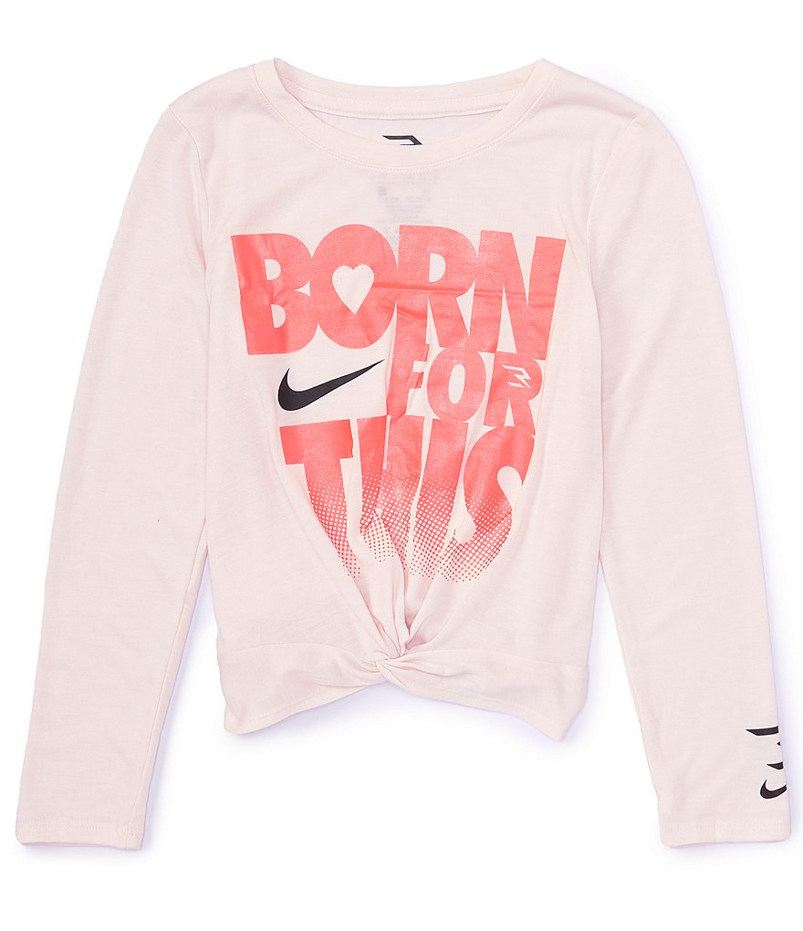 Nike LittleBig Girls 7-16 Win The Day Long Sleeve T-Shirt - L