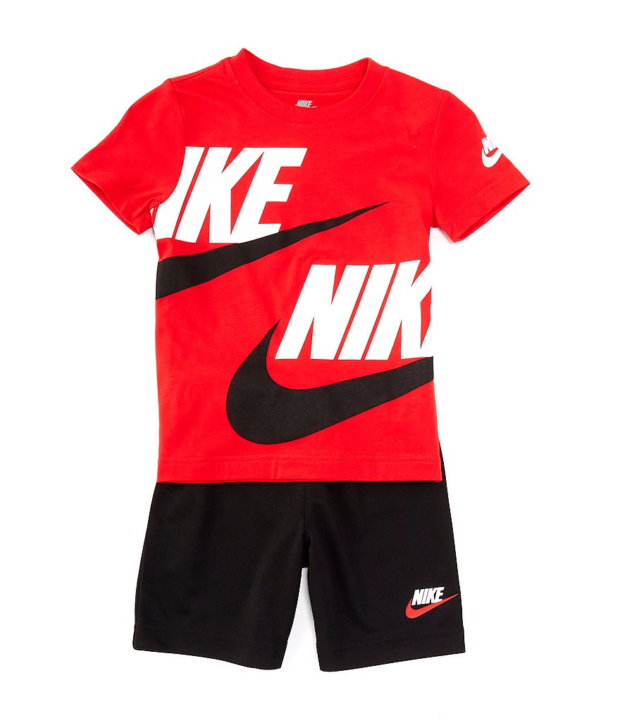 Little & Set Tricot Shorts T-Shirt Boys Short | 2T-7 Futura Jersey Nike Sleeve Split Dillard\'s