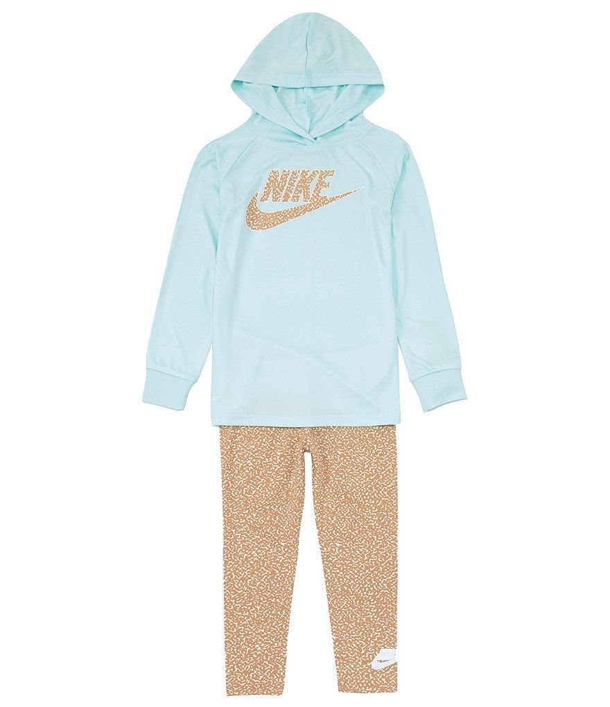 Nike Notebook Little Girls 2T-6X Raglan Sleeve Dri-Fit Tunic Length Hoodie  & Coordinating Leggings Set