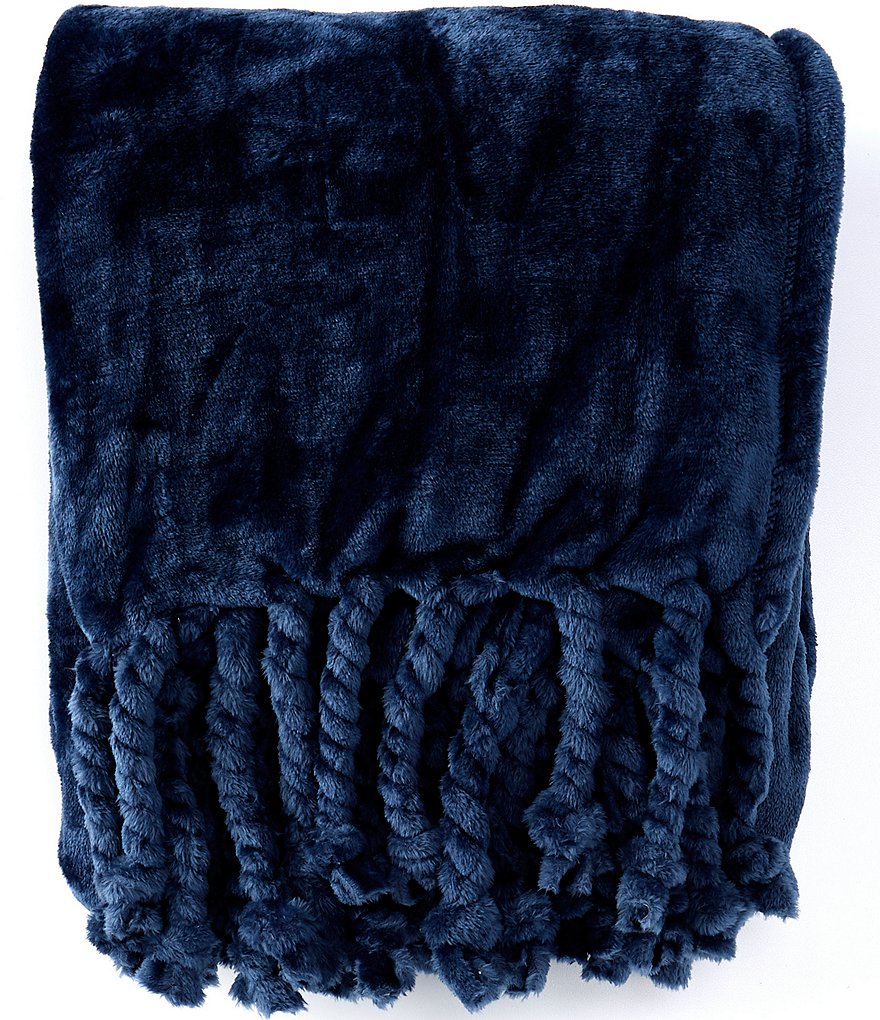 Noble Excellence Layla Plush Fringed Throw Blanket Dillard s