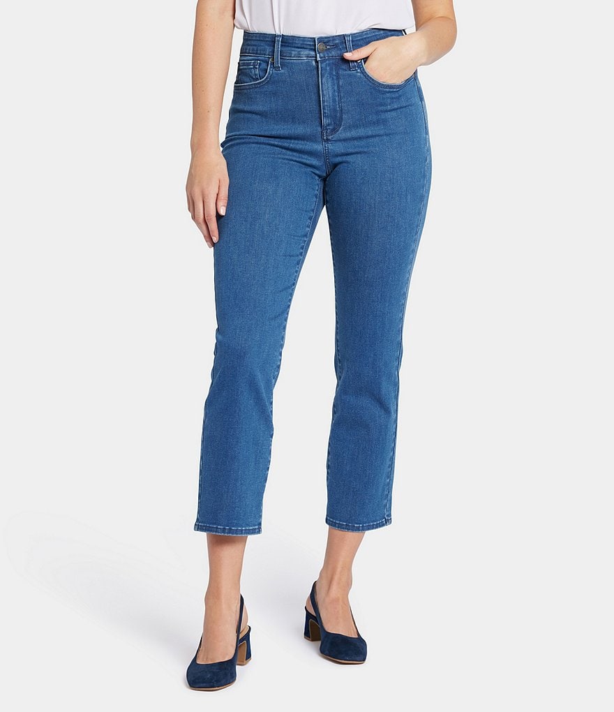 NYDJ Marilyn High Rise Straight Leg Curve Shaper Cropped Denim Jean