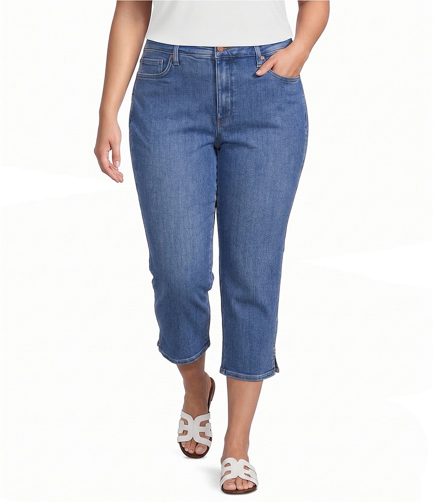 NYDJ Plus Size Chloe Capri Side Slit Jeans | Dillard's