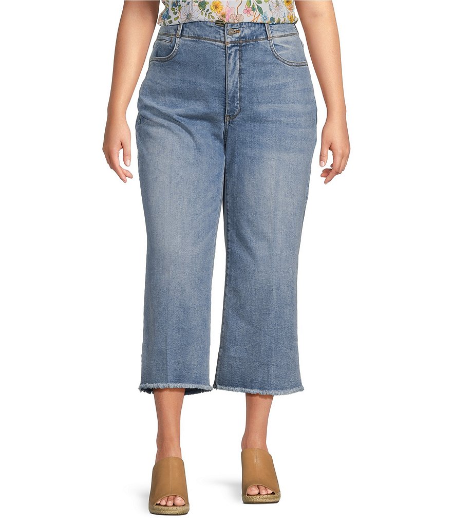 NYDJ Plus Size High Waisted Wide Leg Capri Jeans | Dillard's