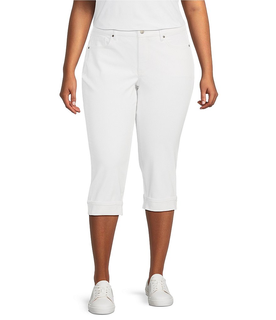 White Mark Women's Plus Size Capri Jeans 