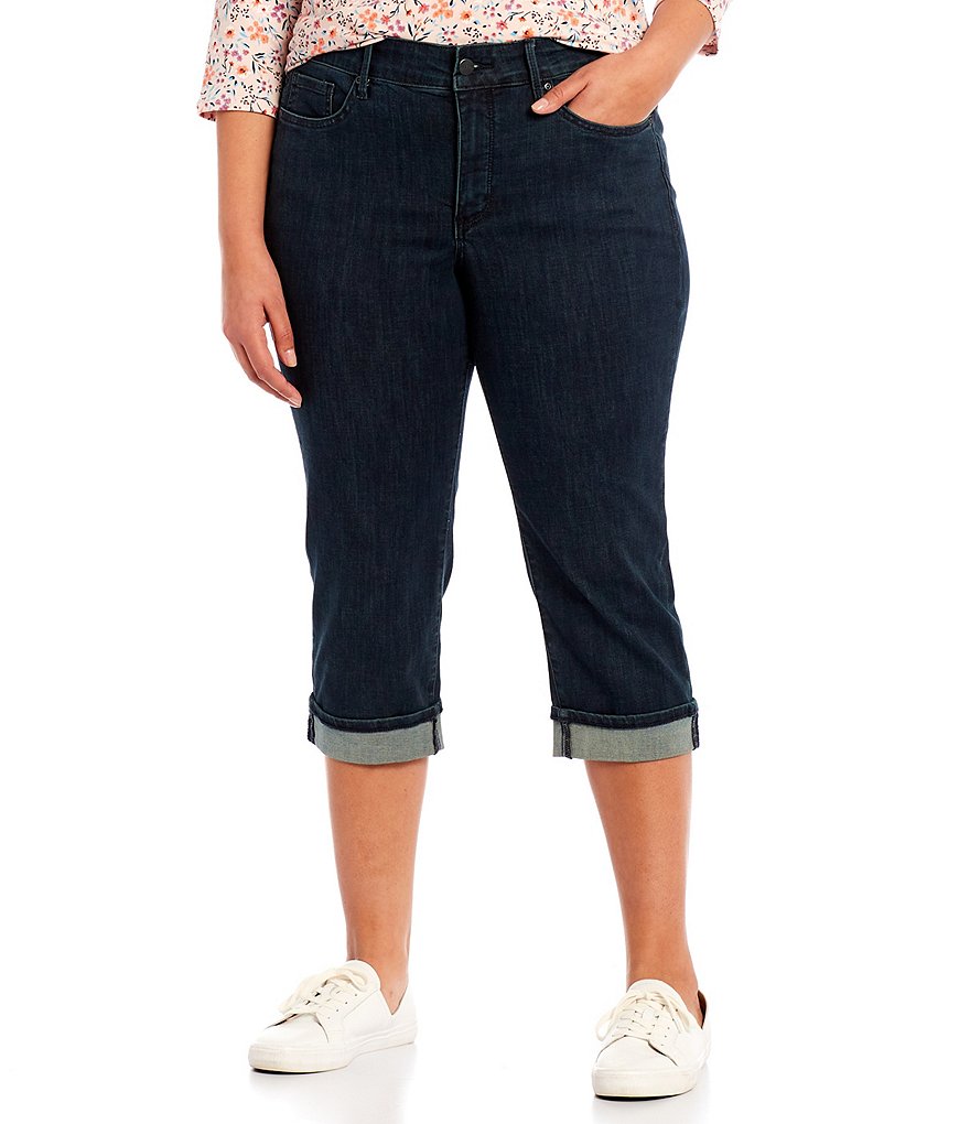NYDJ Plus Size Marilyn Cuffed Crop Cool Embrace® Denim Jeans