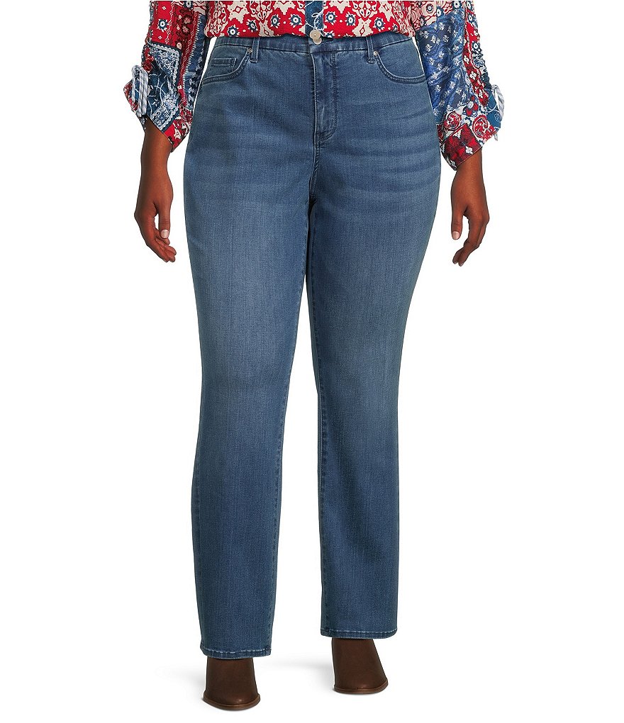 NYDJ Plus Size Marilyn Waist Match Straight Leg Denim Jeans