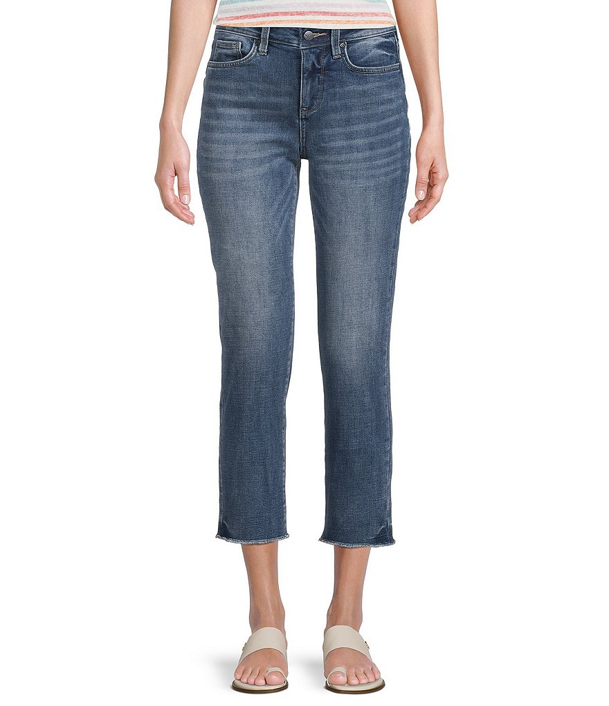 NYDJ Sheri Frayed Hem Stretch Denim Slim Leg Crop Jeans | Dillard's