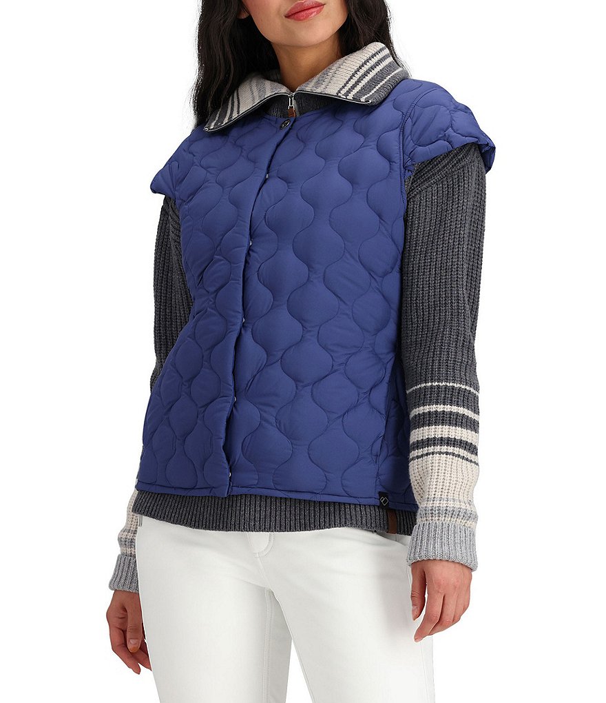 Obermeyer Perry HydroBlock® Classic Toray® Airtastic Cap Sleeve Snap Front  Quilted Down Vest