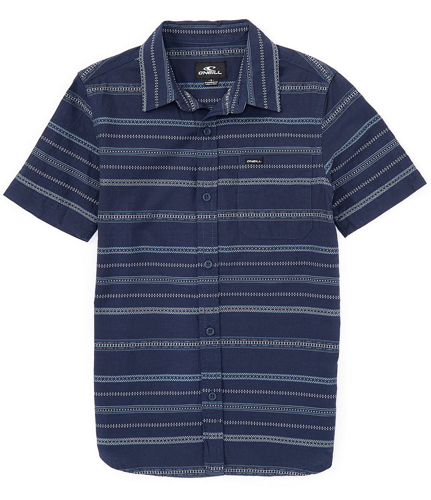 O'Neill Big Boys 8-20 Short-Sleeve Seafaring Stripe Button-Up Shirt