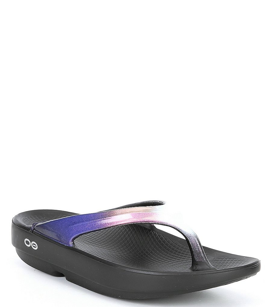 Oofos Women's Oolala Limited Thong Sandals-Neon Rose