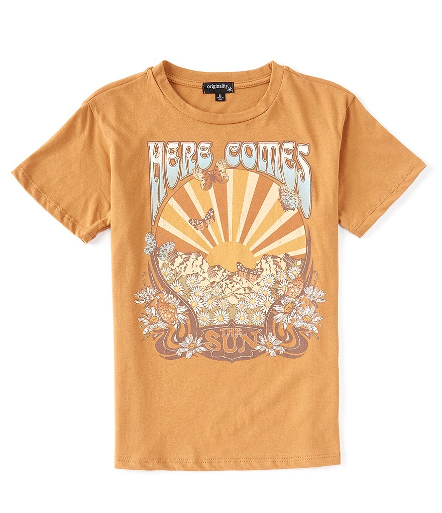 Originality Big Girls 7 16 Here Comes The Sun Graphic Short Sleeve