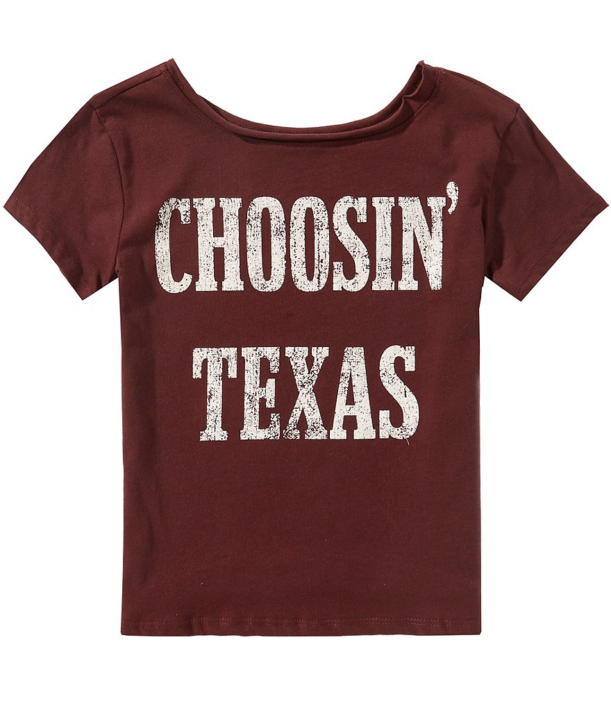 Originality Big Girls Short Sleeve Choosin Texas Off The Shoulder Tee