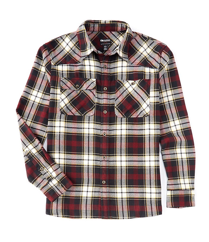 Outdoor Research Plaid Feedback Flannel Performance Long-Sleeve Woven ...