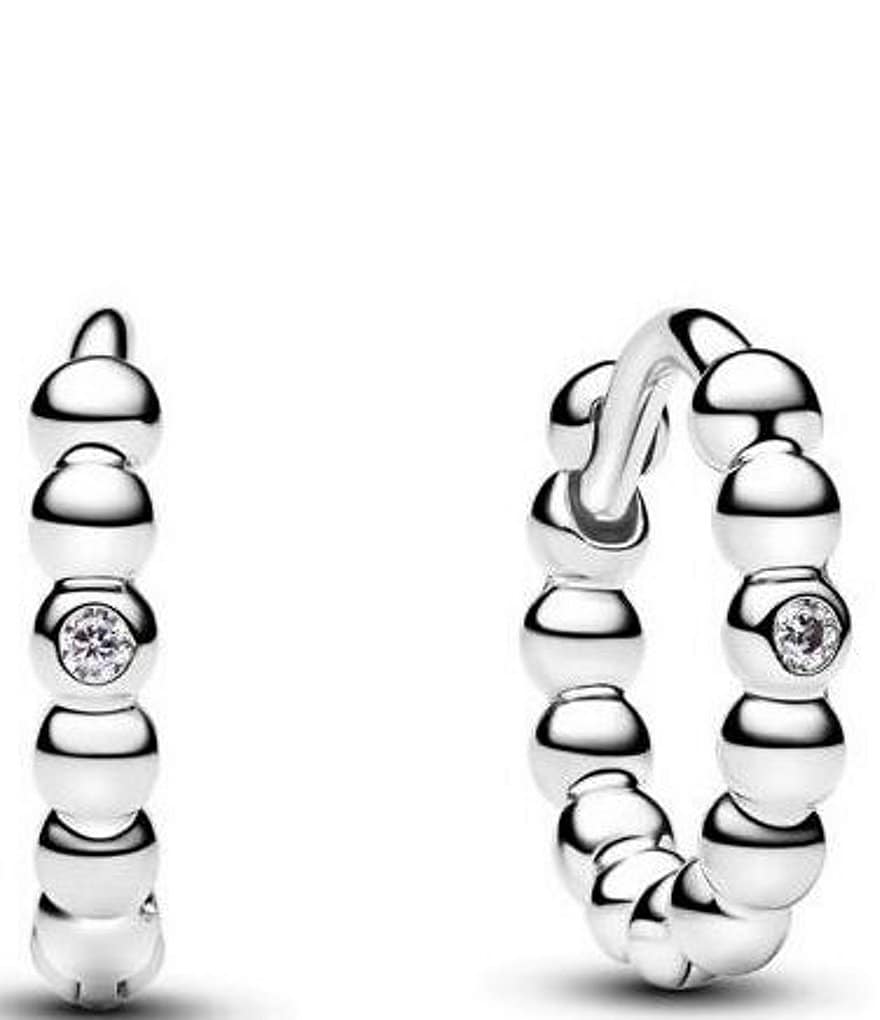 Beaded Huggie Hoop Earrings