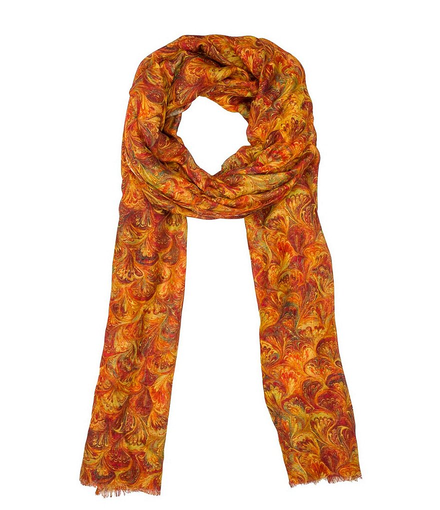 Patricia Nash Floral Print Fringe Hem Scarf