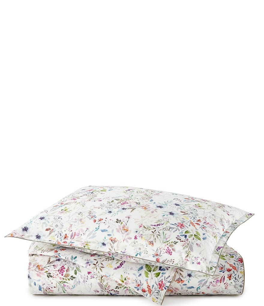 Peacock Alley Chloe Floral Percale Duvet Cover Queen