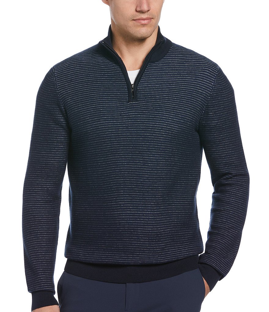 Perry Ellis Big Tall Textured Quarter Zip Pullover Dillard s