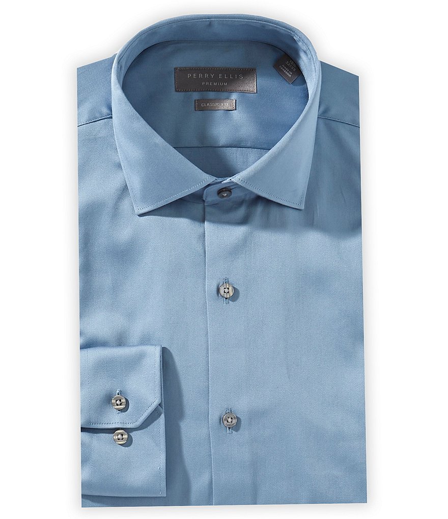 Perry Ellis Classic Fit Spread Collar Premium Luxe Sateen