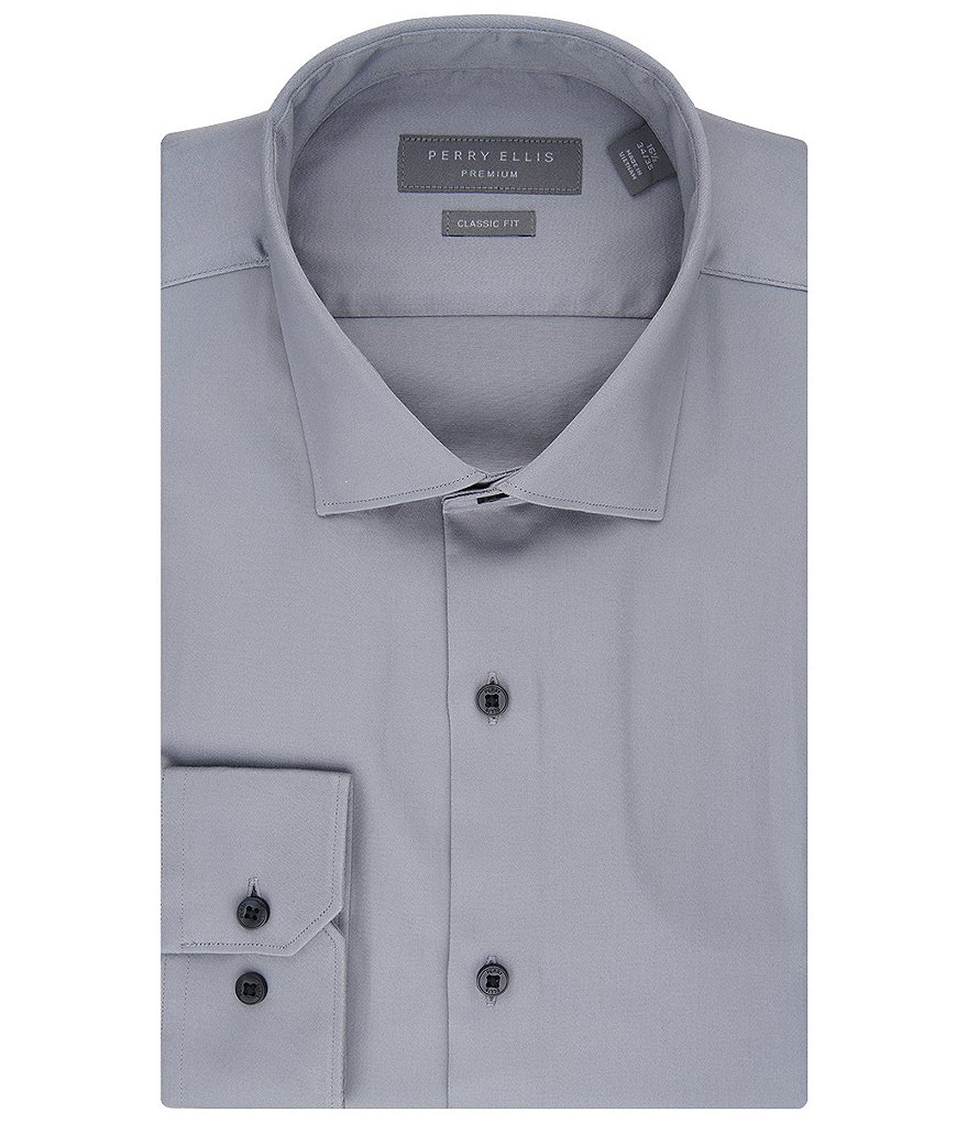 Perry Ellis Classic Fit Spread Collar Premium Luxe Sateen