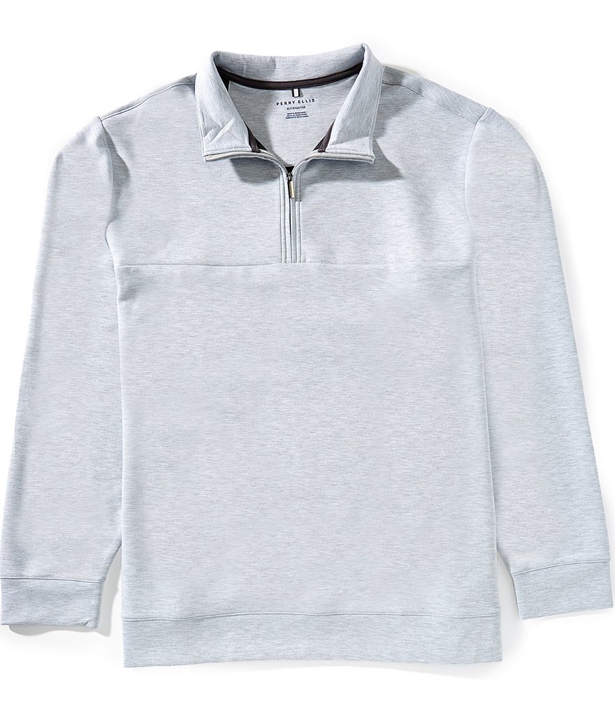 Perry Ellis Neoprene Long Sleeve Quarter-Zip Pullover | Dillard's