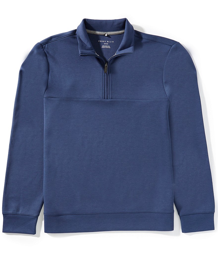 Perry Ellis Neoprene Long Sleeve Quarter-Zip Pullover | Dillard's