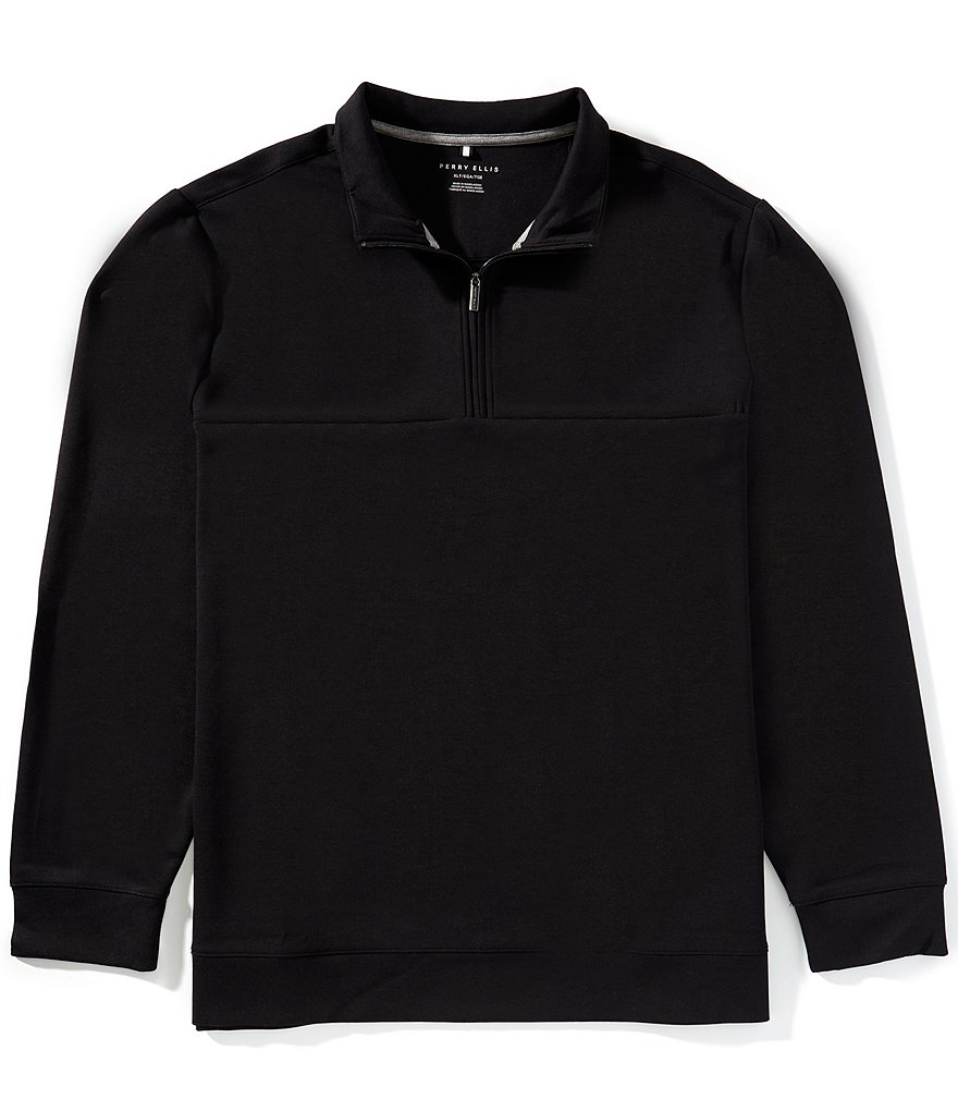 Perry Ellis Neoprene Long Sleeve Quarter-Zip Pullover | Dillard's