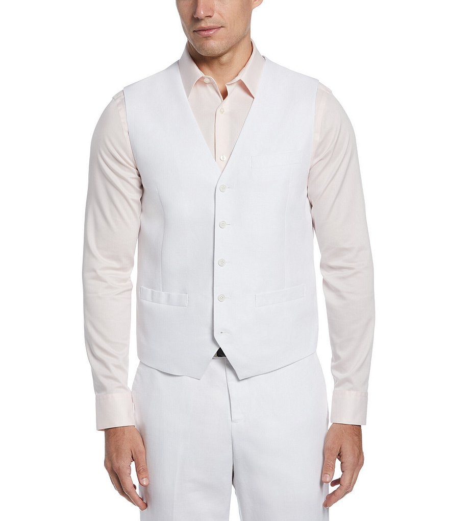 Perry Ellis Solid Linen Suit Separates Vest Dillards 8934