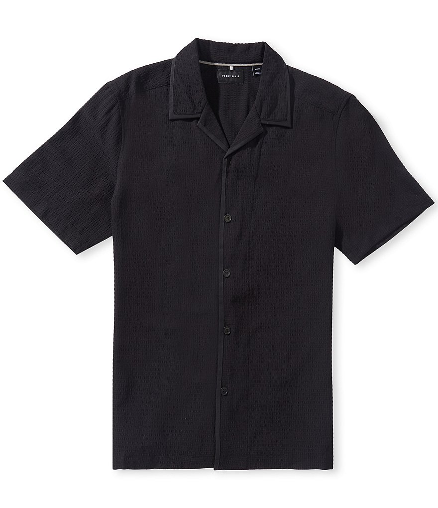 Perry Ellis Solid Short Sleeve Woven Camp Shirt | Dillard's