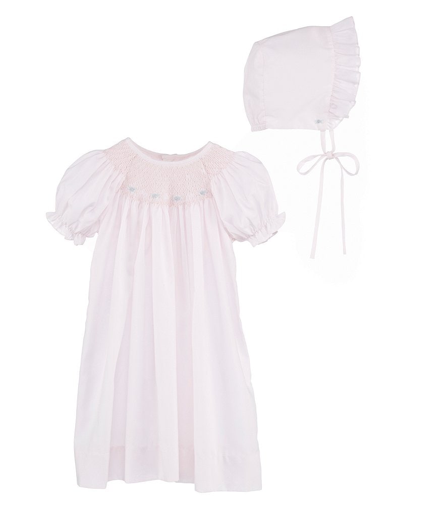 Petit Ami Baby Girls Newborn-9 Months Smocked Gown & Bonnet Set | Dillard's