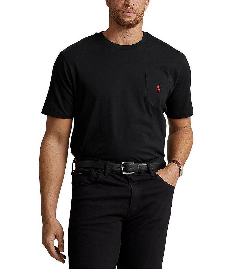 Polo Ralph Lauren Men's Big & Tall Big & Tall Flag Jersey T-Shirt, Red, XLT, Cotton